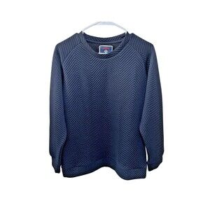 Poshboy Clothing Muscle Fit Sweater Pullover Cotton Blend Navy Blue Men L-XL